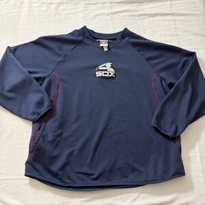 Majestic White Sox Therma Base Pullover Sweatshirt Men's XL Blue Red Spring Trai